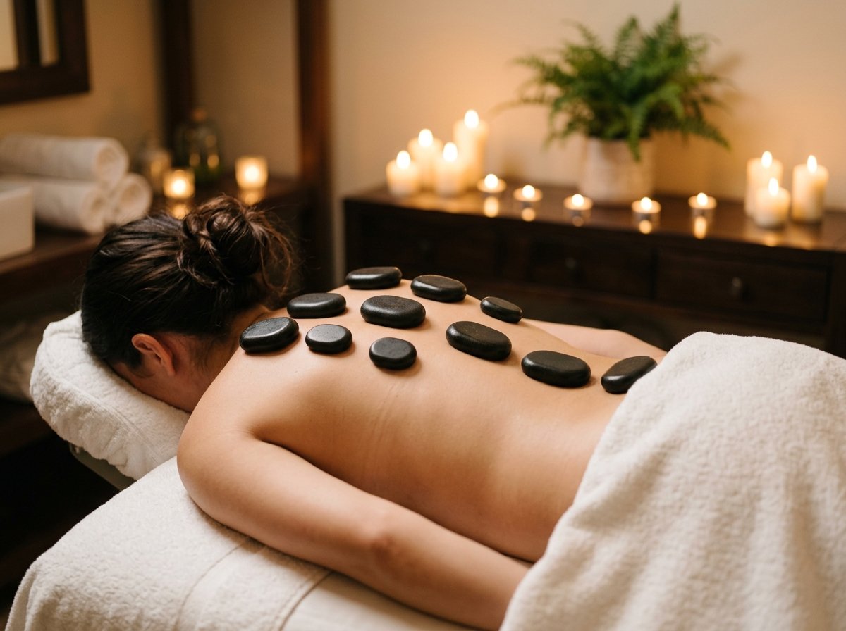 Massagem com pedras quentes